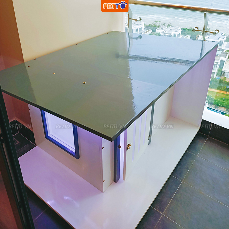 Nhà cho chó lớn ngoài trời BẰNG GỖ Chắc Chắn, Chịu Tác Động bởi thời tiết tốt DH014