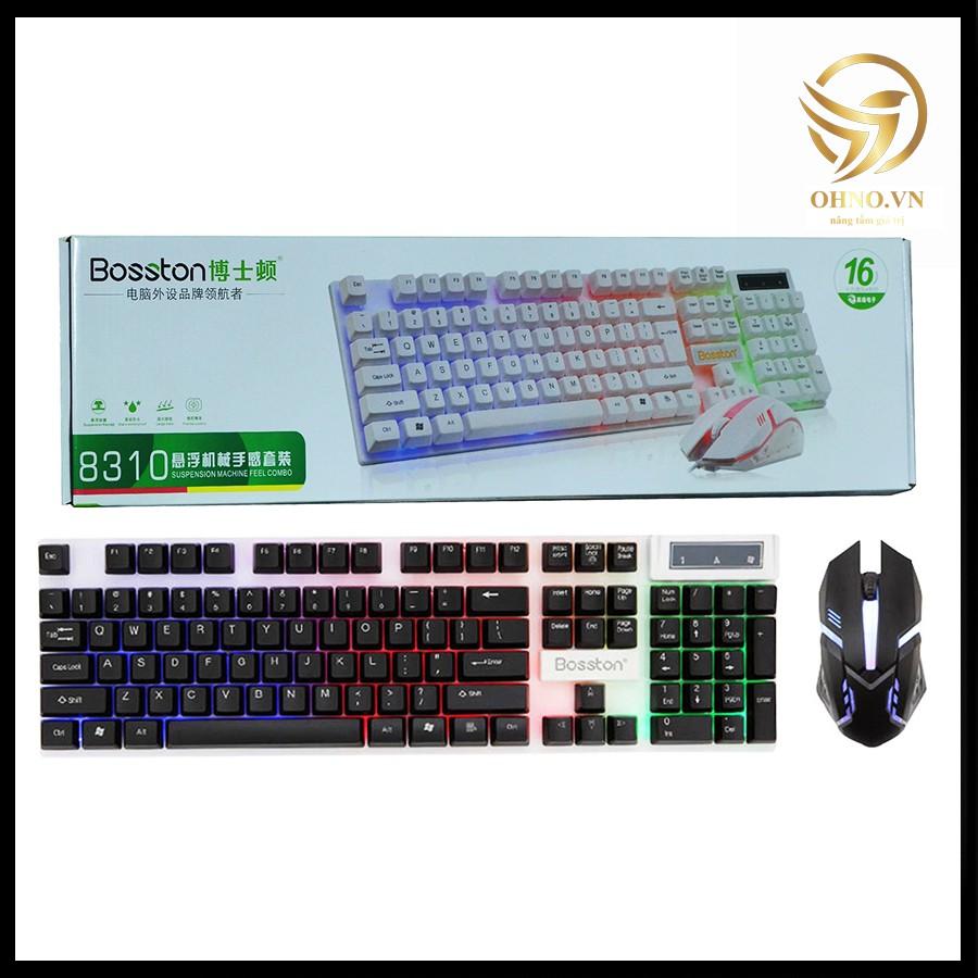 Combo Chuột Bàn Phím Cơ Bosston  Giả Cơ Led Gaming Có Dây Chơi Game hàng chính hãng