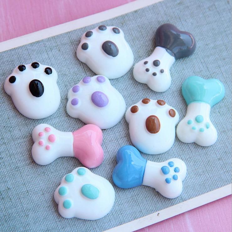 Chuyên Charm * Mẫu charm dấu chân mèo, khúc xương xinh xắn cho các bạn trang trí ốp điện thoại, DIY