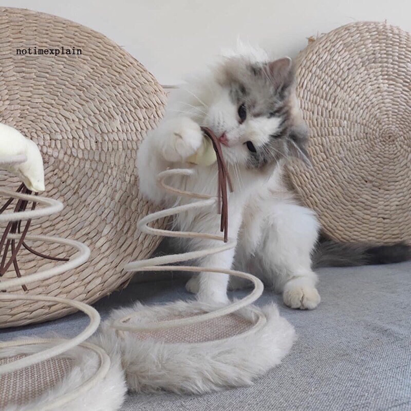 Bàn cào chuột lò xo đồ chơi cho mèo
