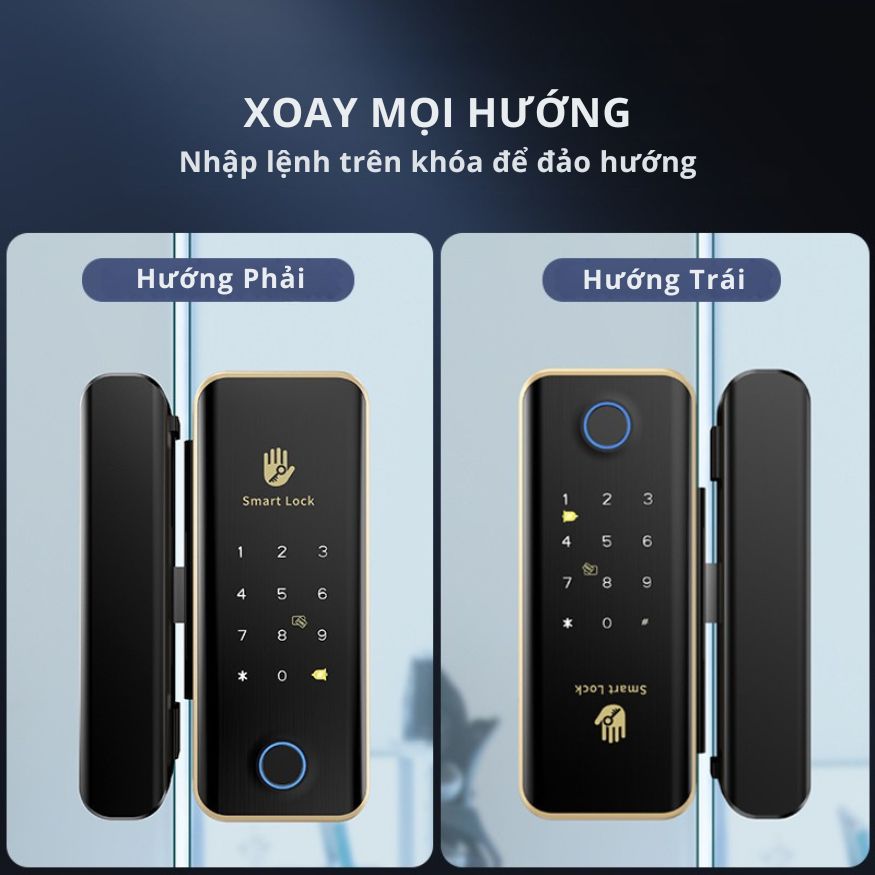 Khóa Cửa Thông Minh Kachi MK45 cho cửa không có khung như cửa kính, cửa gỗ trượt – Mở Khóa App Tuya + Vân tay + Chìa khóa + Thẻ từ + Mã số - hàng chính hãng