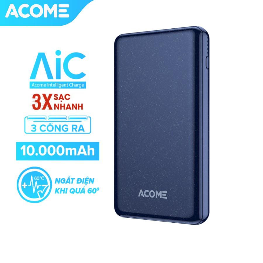 Pin Sạc Dự Phòng Dung Lượng 10.000mAh ACOME Hỗ Trợ Sạc Nhanh 18W PD/QC 3.0 An Toàn, Tiện Lợi - Hàng Chính Hãng