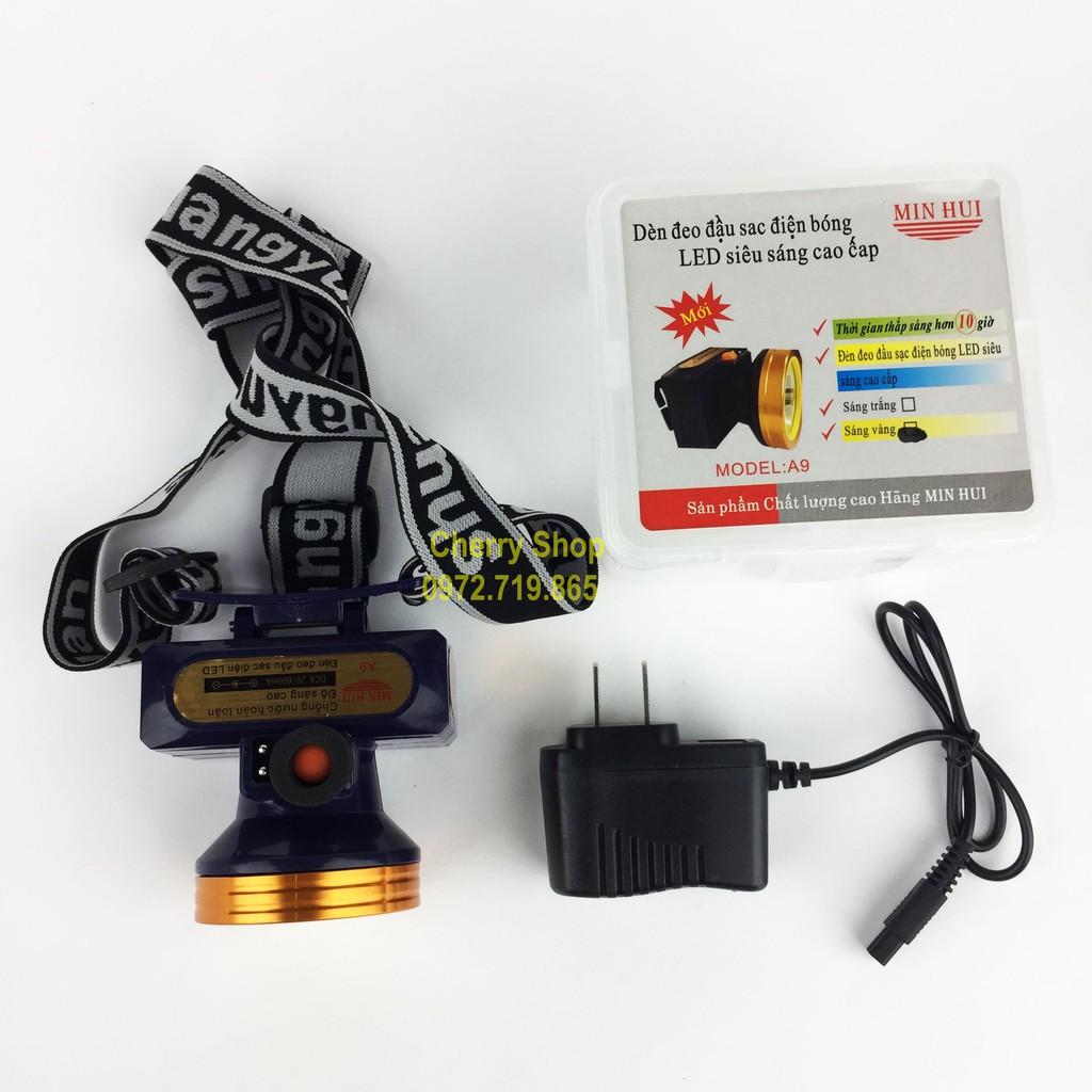 Đèn Pin Đội Đầu ánh sáng mạnh chống nước Ánh sáng vàng hoặc Ánh sáng trắng Mã số A9
