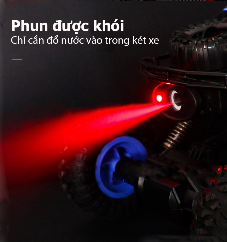 Xe địa hình điều khiển từ xa KAVY BS009A có đèn LED, phun được khói tỷ lệ 1: 14 chất liệu hợp kim tốc độ cao tần số 2.4 GHZ