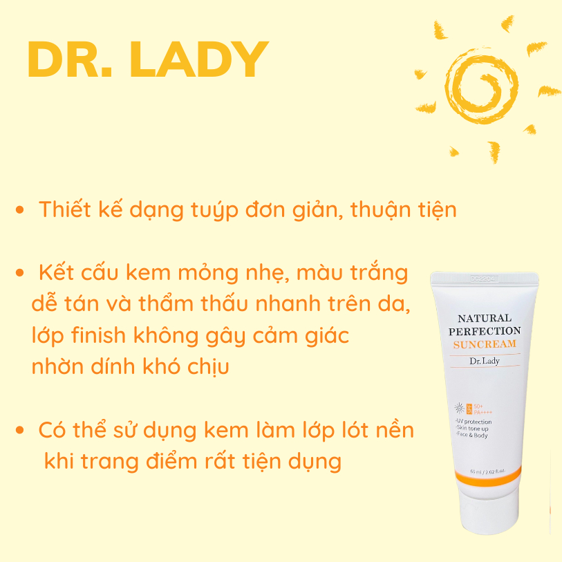 Kem chống nắng vật lý nâng tone Dr.Lady