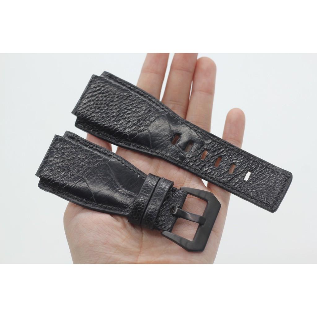Dây Da Đồng Hồ,Dây da Đà Điểu Handmade SIZE 24/24mm Dành riêng cho đồng hồ Bell&Ross,đủ màu kèm khóa.BH 6 THÁNG