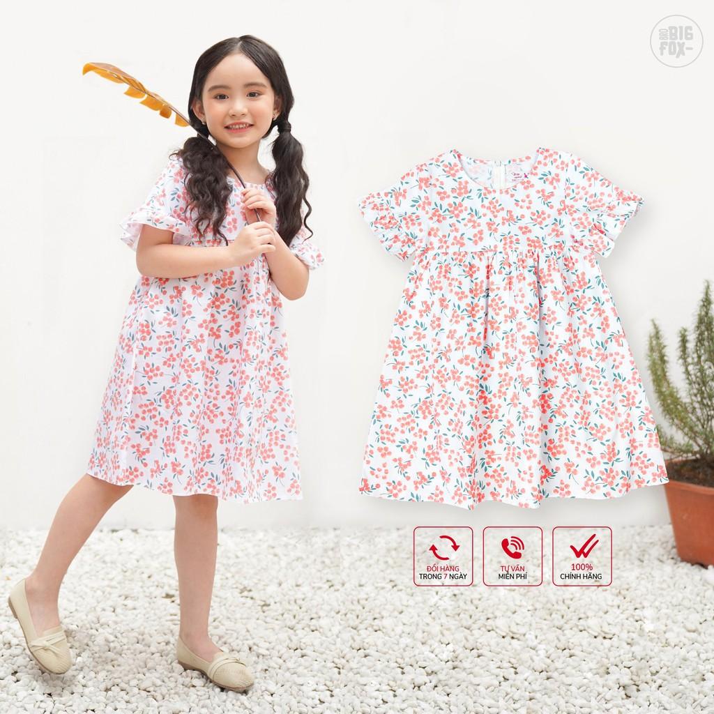 Váy Cho Bé Gái Miss Meow Tới Size Đại . Váy Thô Cotton Trẻ Em Họa Tiết In Hoa 3-11