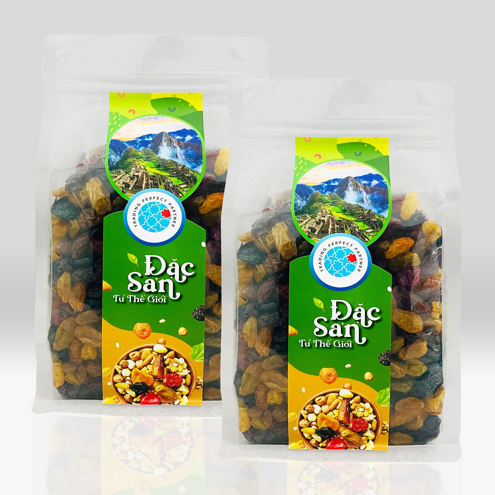 Combo 2 túi Nho khô mix Trading Perfect Partner 500g/túi - Nhập khẩu từ Chile, Size Jumbo quả to, vị ngọt tự nhiên. Nho mix 3 màu gồm nho đỏ, nho vàng, nho đen