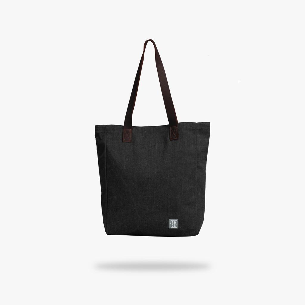Túi tote thời trang vải canvas dây quai đeo da bò sáp phong các - Leather Strap Tote JAMLOS
