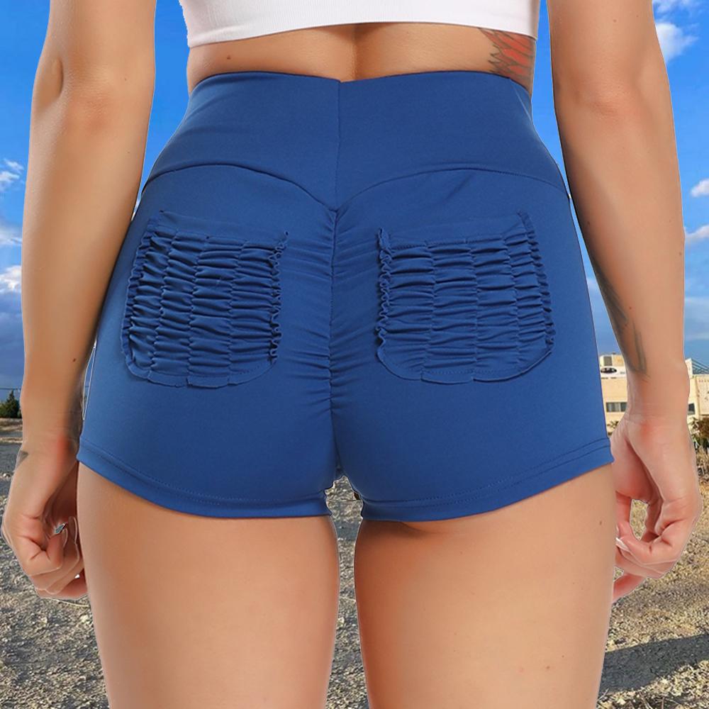 Túi yoga quần short tập thể dục nữ Leggins cao eo đẩy lên tập luyện quần short thể dục quần áo thể thao quần áo nữ tiếp theo legging Color: Black Size: XL