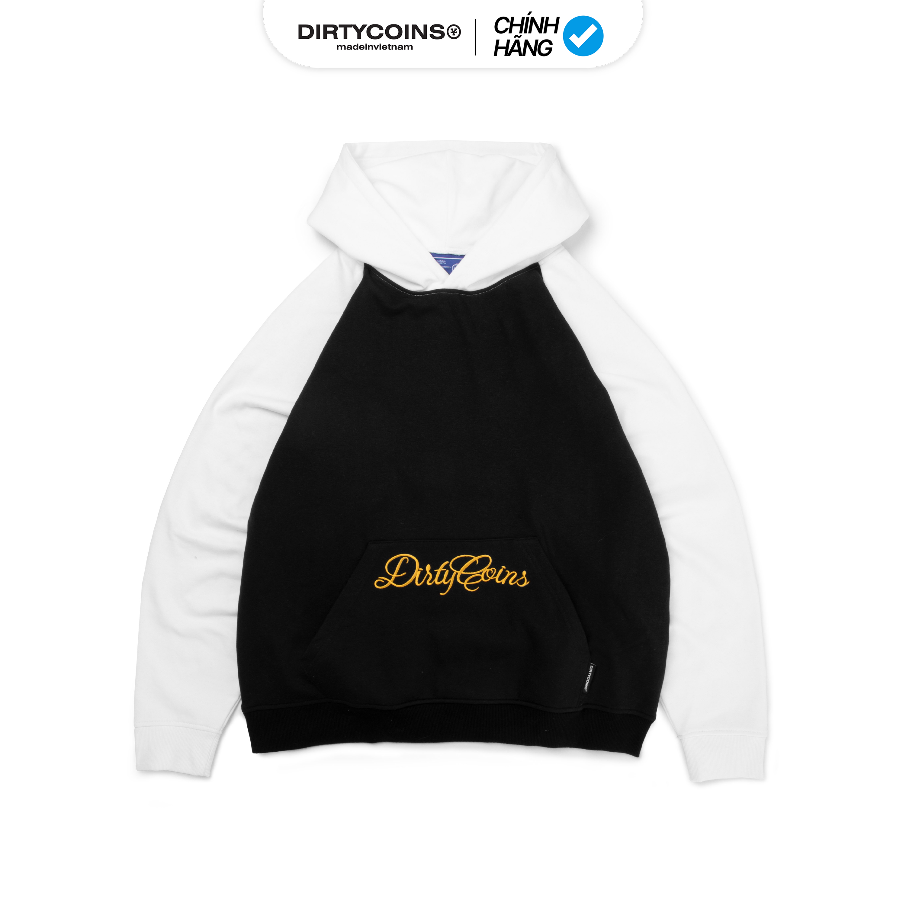 Áo Khoác DirtyCoins Club Raglan Hoodie - Black/White