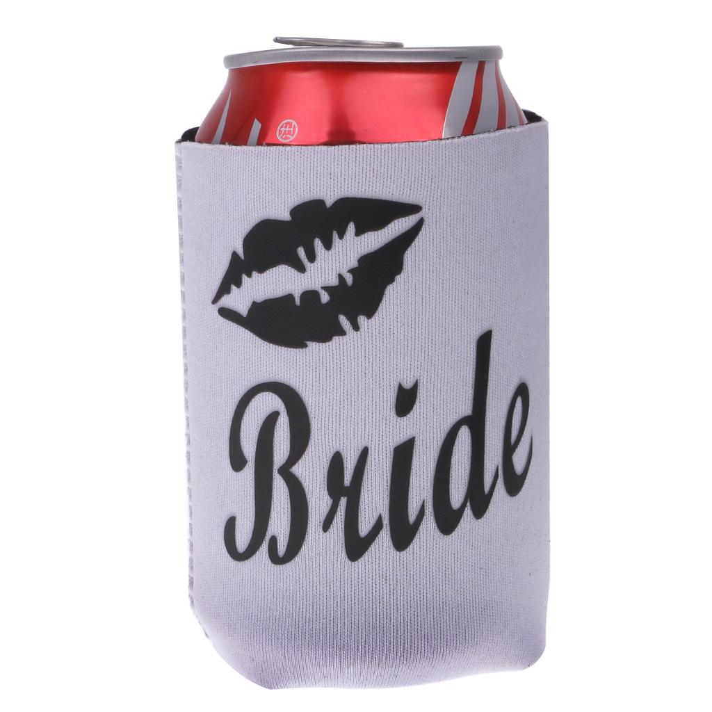 2pcs Bride Lips Groom Stubby Beer Tin Can Cooler Sleeve Holder Wedding Party