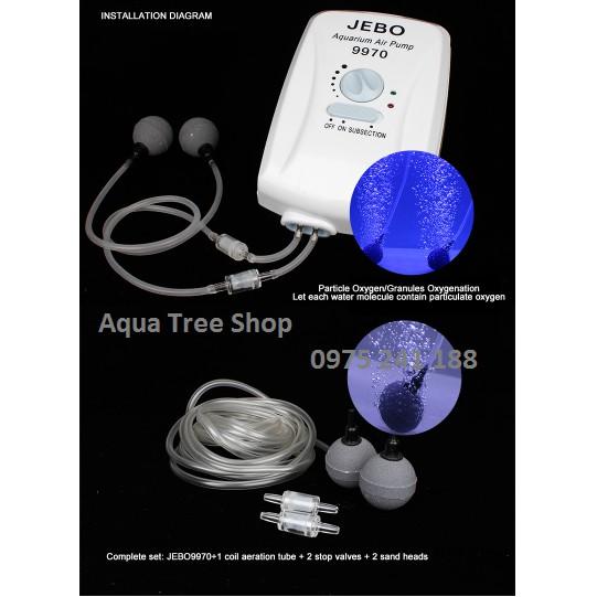 Máy sủi khí tích điện JEBO 9970 trọn bộ đầy đủ phụ kiện