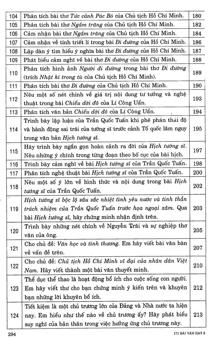 171 Bài Văn Hay Lớp 8 - Tái Bản
