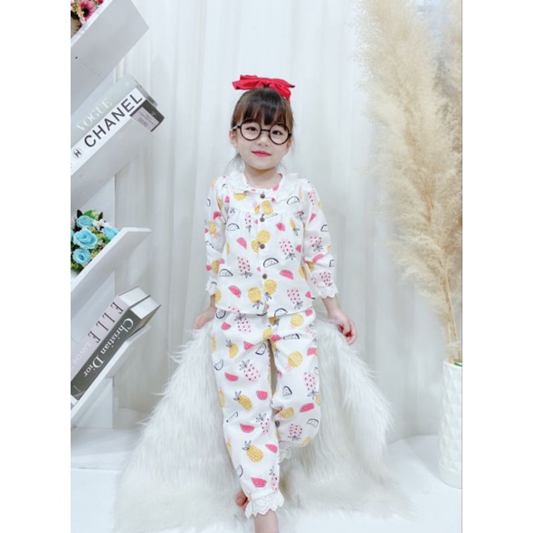 Bộ pijama chất thô đũi cho bé gái