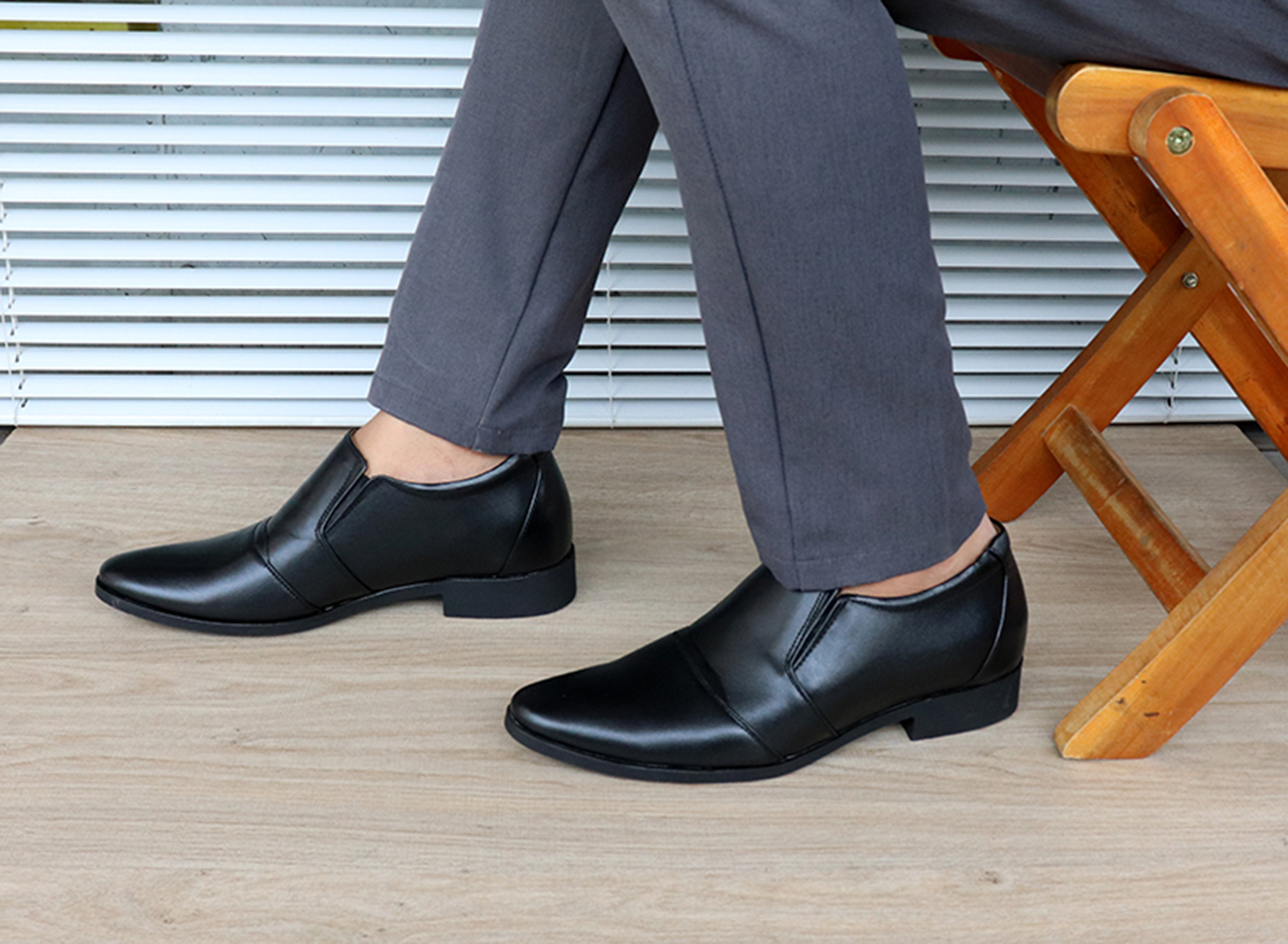 GIÀY TĂNG CHIỀU CAO GIÀY CAO DÀNH CHO NAM GIỚI T&TRA T06 ĐEN TRƠN - CAO 6CM GIÀY ĐỘN NAM CAO VƯỢT TRỘI