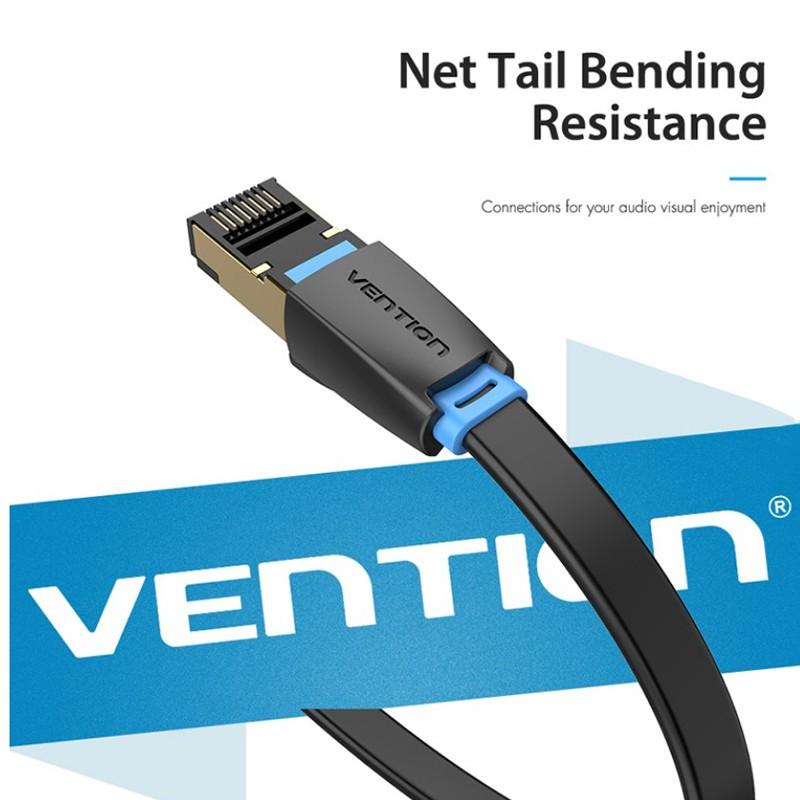 Lan cable - Dây cáp mạng Cat8 Ethernet Cable RJ45, dẹt, tốc độ cao 2000Mhz 40Gbps Vention, dài 1m đến 5m IKCB - Hàng chính hãng