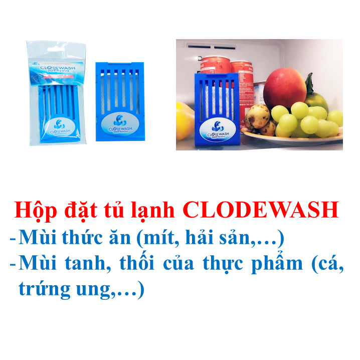 Hộp khử mùi tủ lạnh, tủ giày dép,...(mùi ôi thiu, tanh, mít, sầu riêng) CN Nhật Bản