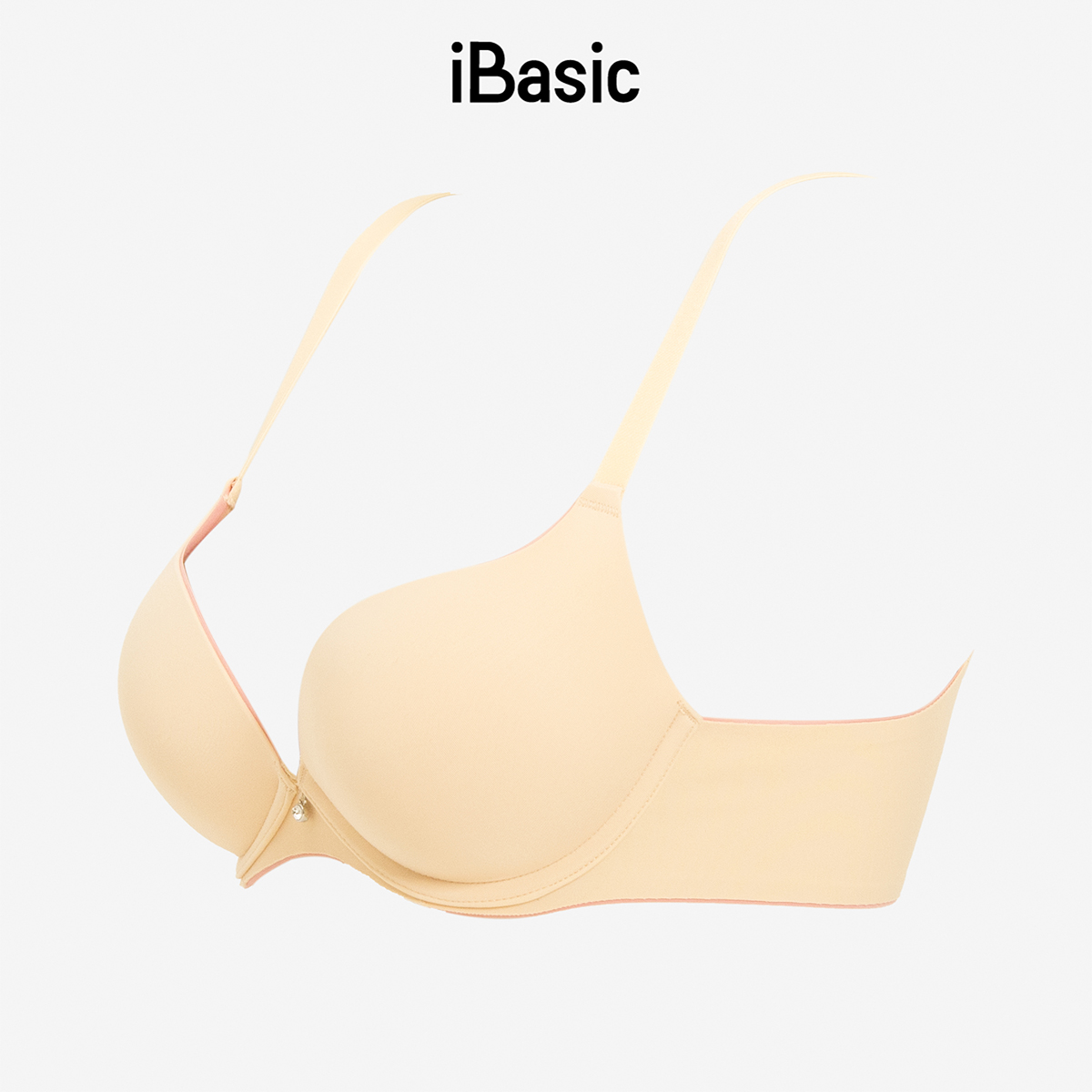 Áo ngực nữ có gọng mút dày trơn phối màu viền cup T-shirt iBasic BRAW154