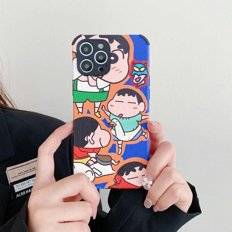 Case Xiaomi Redmi Note 11 11S 10 10S 9S 9 8 Pro 4G 9A 9C Poco M4 X3 GT F3 F2 M3 Pro 5G Soft Straight Edge Phone Case Precise Hole Motif Shinchan and Family