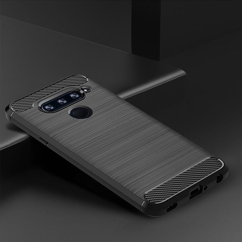 Ốp lưng cho LG G6 G7 G8 G8S V30 V40 V50 V60 dẻo Carbon phay xước chống sốc