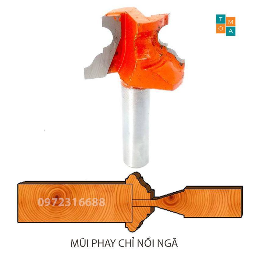 MŨI PHAY GỖ - MŨI SOI GỖ ĐÁNH CHỈ NỔI NGÃ 30MM CỐT 12.7MM