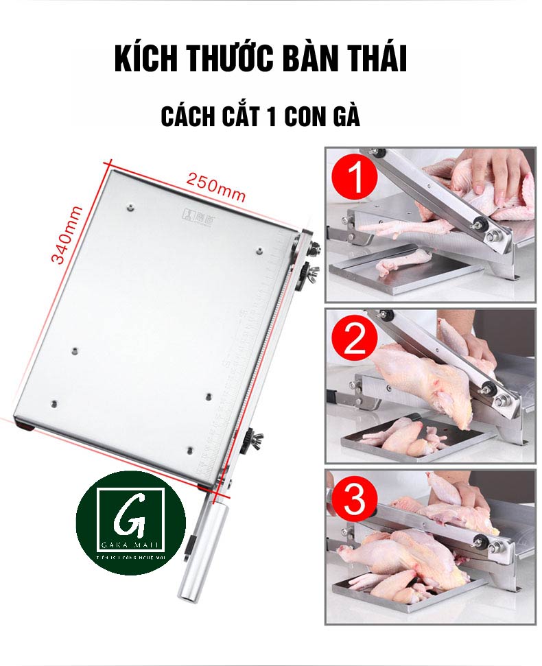 Dao Chặt Thịt Gà, Thái Thịt Bò Đông Lạnh, Cắt Chân Giò, Thái Thuốc Bắc KD0288, 2 Lưỡi Thép 30CR13, Inox 430 - Tặng Tay Mài KD0315