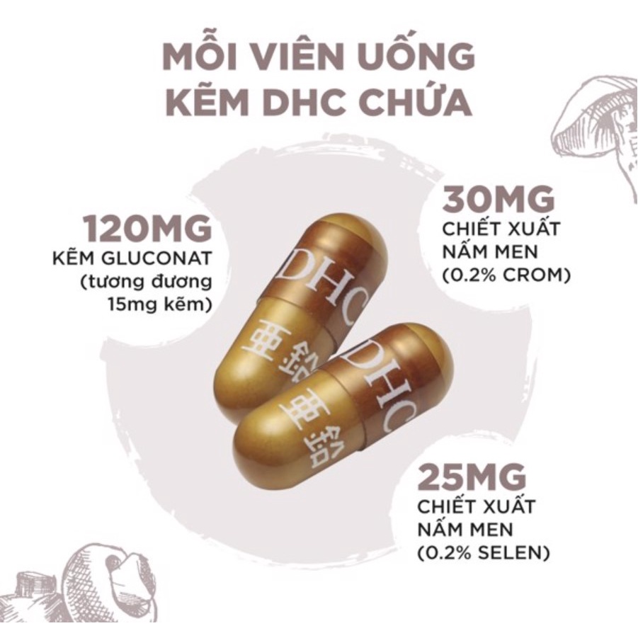 Viên uống bổ sung kẽm DHC ZinC Bổ sung năng lượng