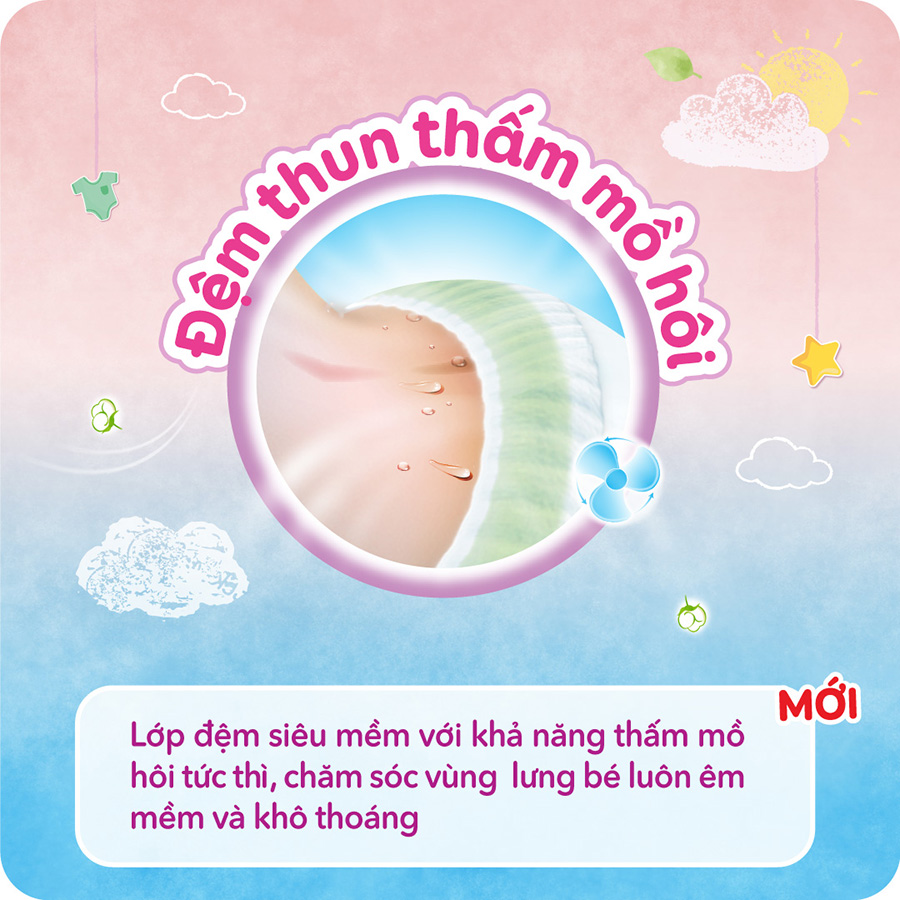 Tã dán êm mềm khô thoáng Bobby M46