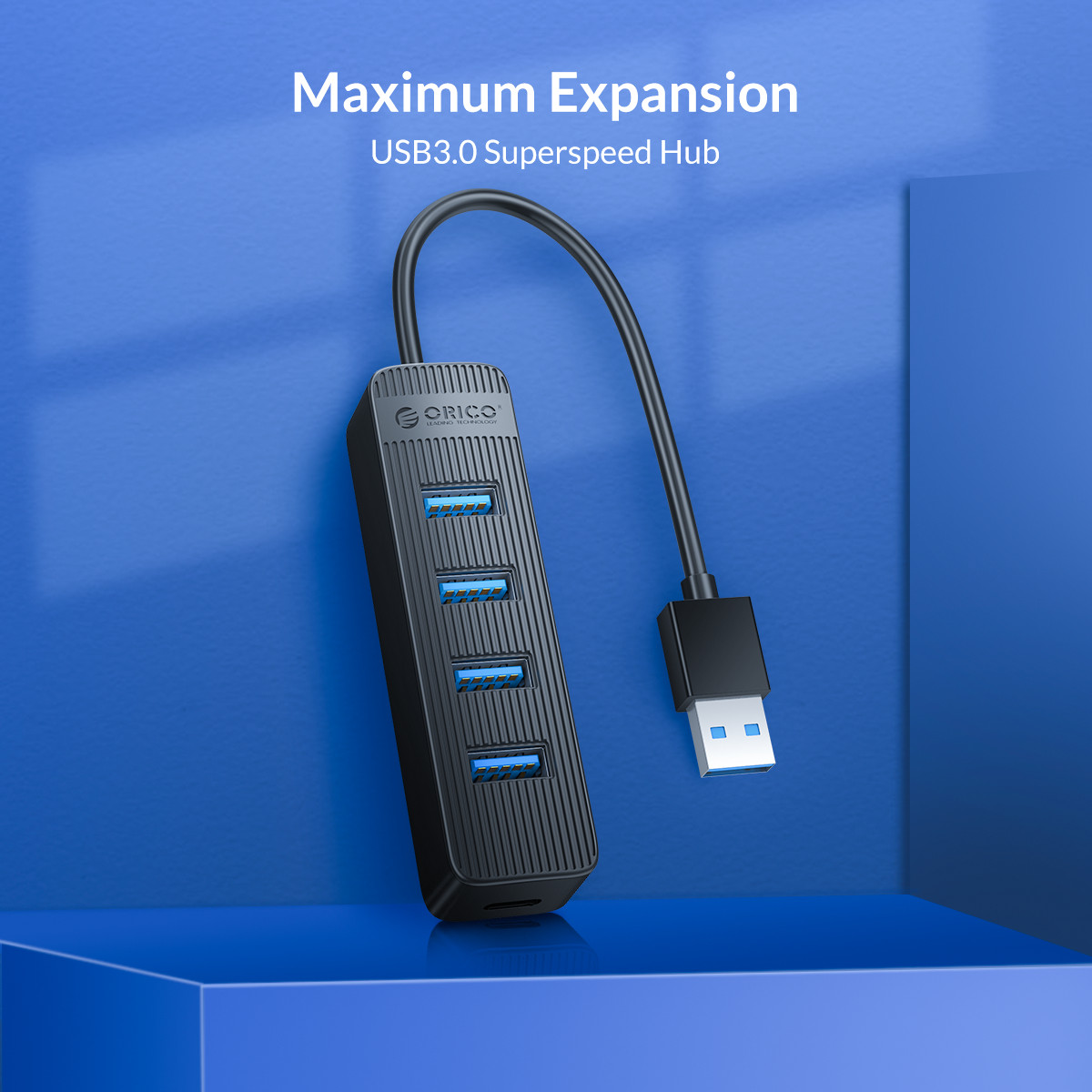 Bộ chia 4 cổng USB 3.0 có cổng cấp nguồn phụ Orico TWU3-4A - Hàng Chính Hãng