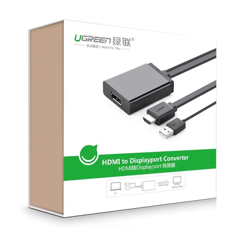 Ugreen UG40238MM107TK 50CM màu Đen Bộ chuyển đổi HDMI sang DisplayPort hỗ trợ phân giải 4K - HÀNG CHÍNH HÃNG