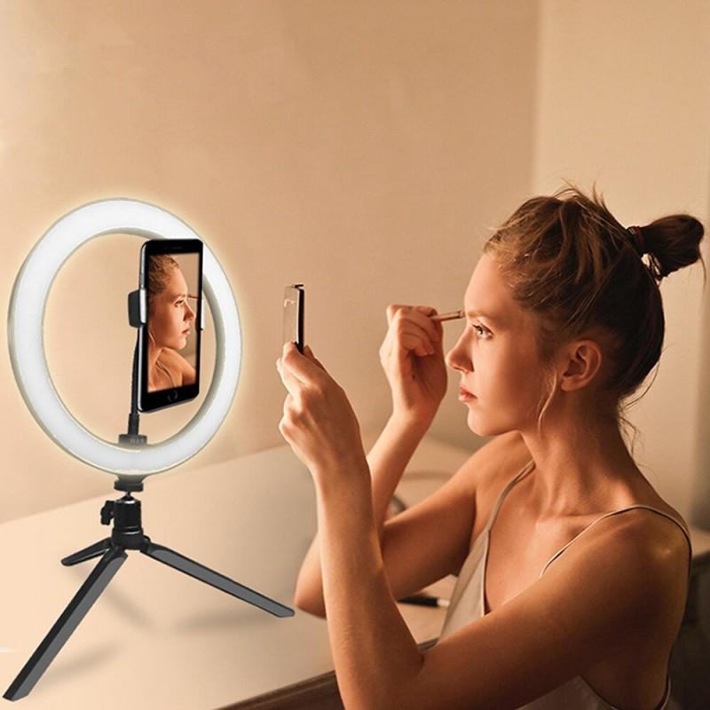 Ưu đãi đặc biệt Đèn chụp ảnh 12 inch Đèn sàn Đèn lấp đầy 10 inch rung điện thoại di động Đèn làm đẹp 26cm Đèn chụp ảnh tự sướng neo Đèn phát sóng trực tiếp
