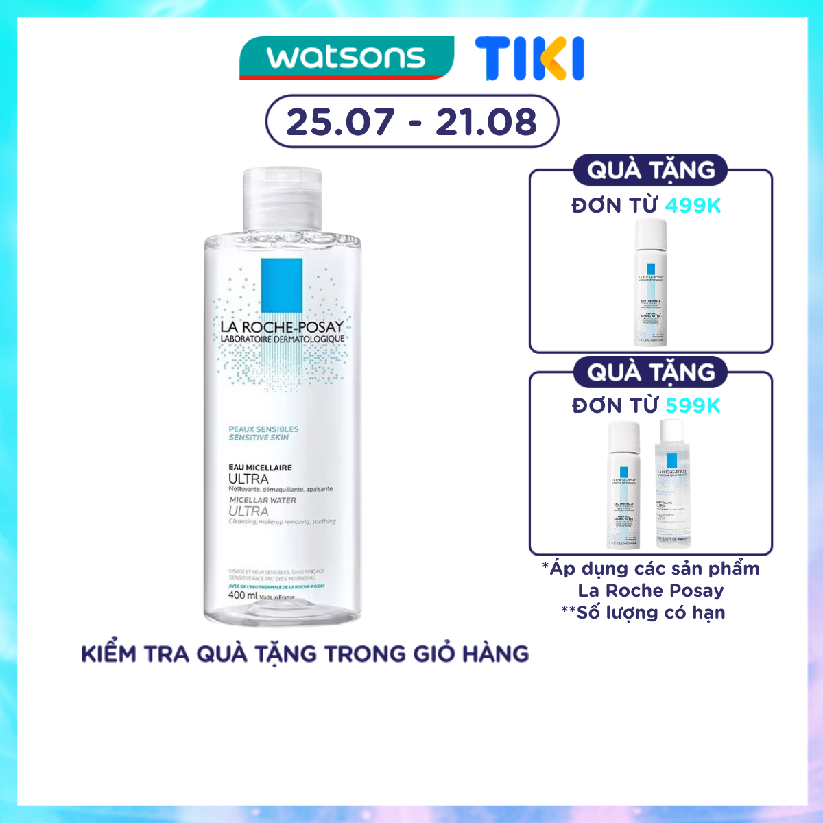 Nước Làm Sạch Sâu Và Tẩy Trang La Roche-Posay Dành Cho Da Nhạy Cảm 400ml