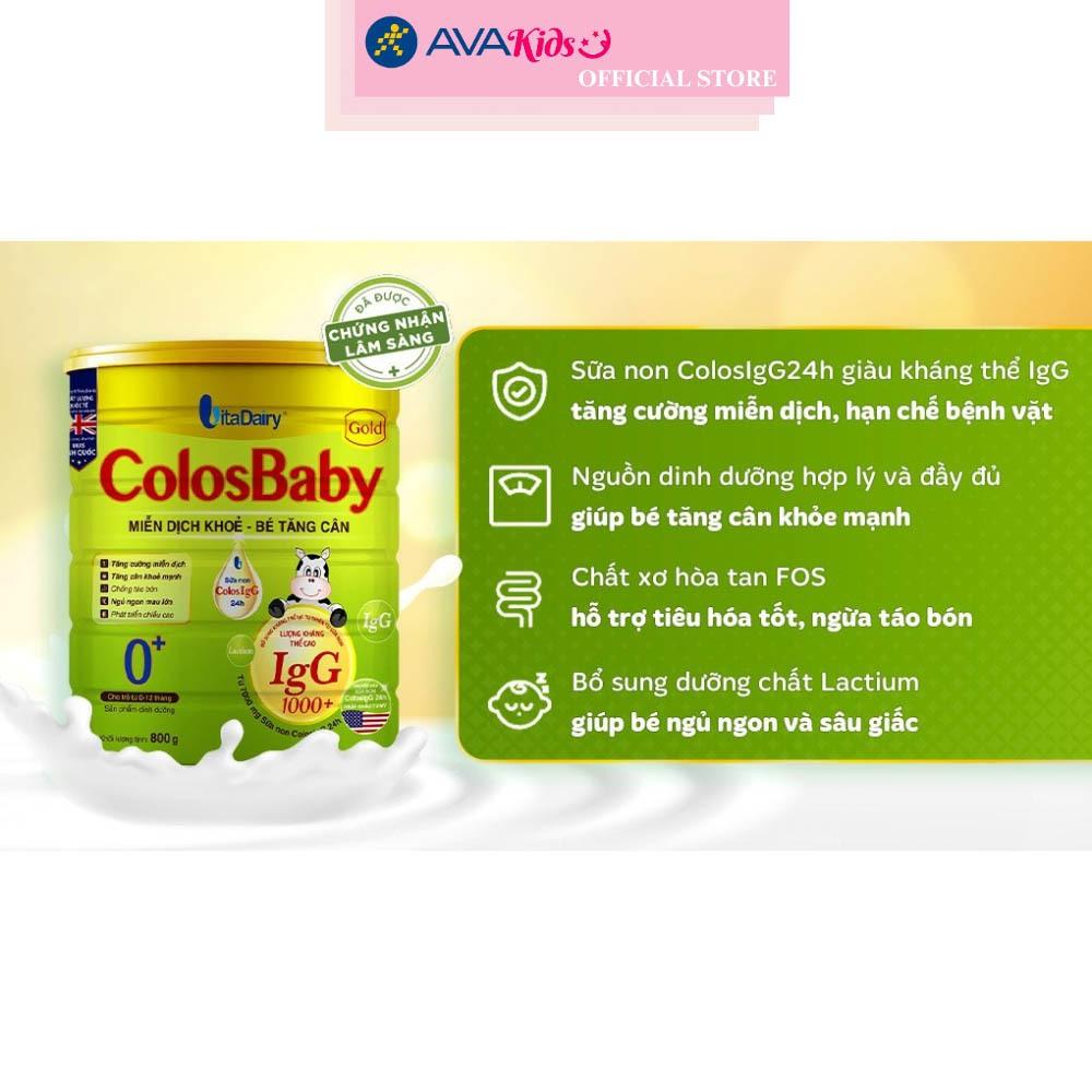 Sữa bột ColosBaby Gold 0+ (sữa non) hương vani 800g (0 - 12 tháng) - Hàng chính hãng