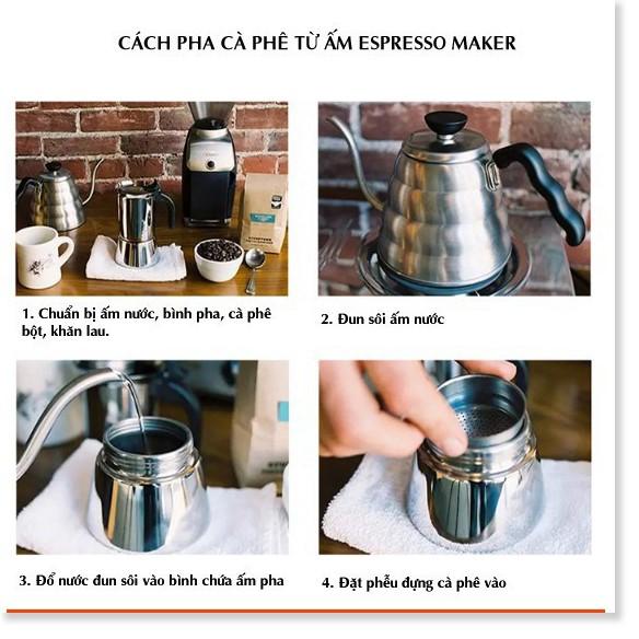 ️ BỘ ẤM PHA CÀ PHÊ MAKER 450ml + TẶNG KÈM BẾP ĐIỆN MINI 500W