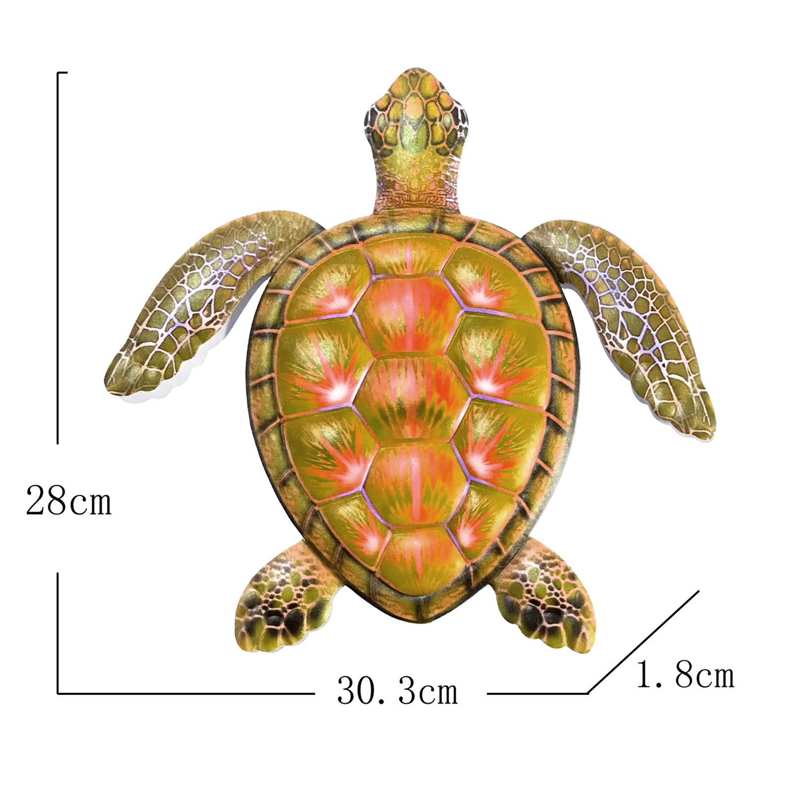 2x Natural Style Metal Wall Decor Animal Ornament Turtle Decoration for Home