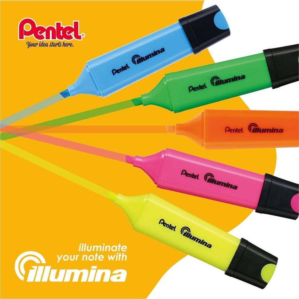 Bút Nhớ Dòng Illumina Pentel SL60 Nhiều Màu | Màu Mực Tươi Sáng Phản Quang Tốt