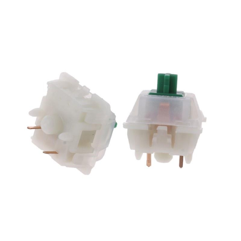 HSV 10Pcs Gateron Switche 5Pin Milky Green Switch Mechanical Keyboard Gateron MX Switch Transparent Case fit GK61 GK64 GH60