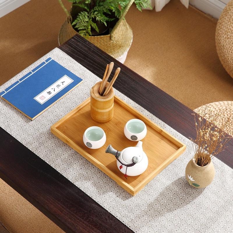 khay trà trúc  kích thước 37x30x3