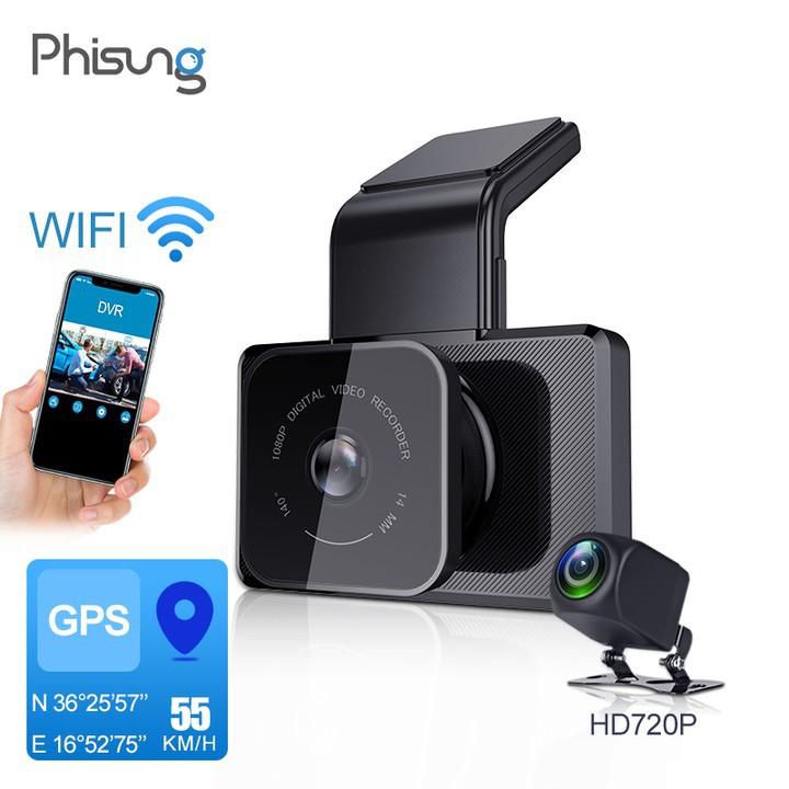 Camera Hành Trình Ô Tô Thương Hiệu Phisung K10 Tích Camera Trước Sau Bảo Hành 12 Tháng