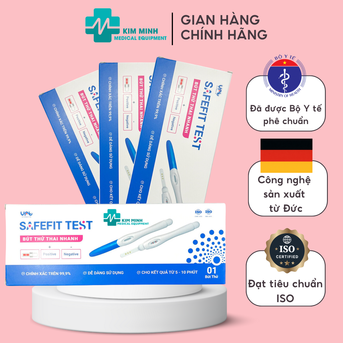 Bút thử thai Safefit phát hiện thai sớm độ chính xác trên 99% (Hộp 1 bút)