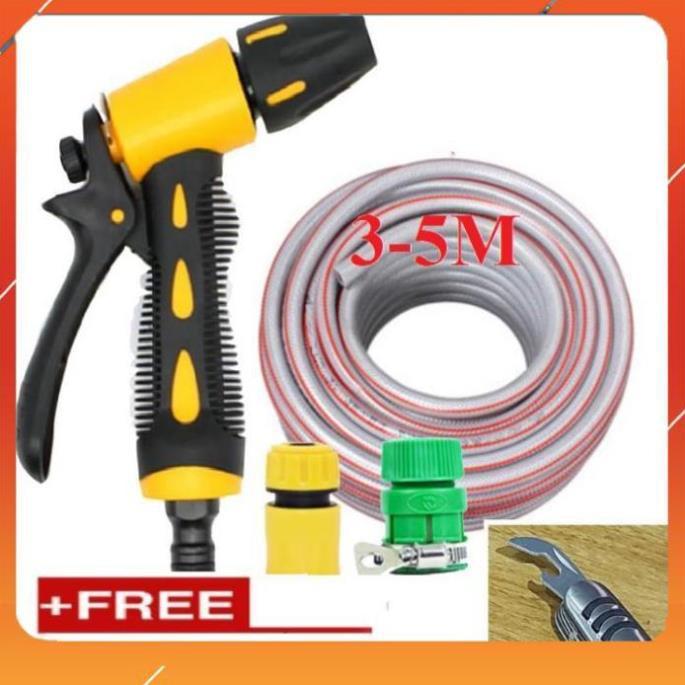 ️Evoucher Bộ dây vòi xịt nước rửa xe, tưới cây , tăng áp 3 lần, loại 3m, 5m 206319P cút sập,nối vàng+ mở chai