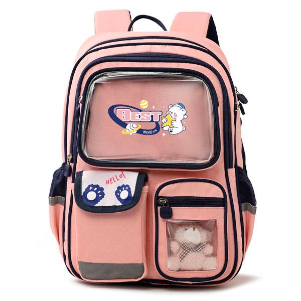 Ba Lô Học Sinh - Mr.Vui 1074 - Màu Hồng Cam + Xanh Đen