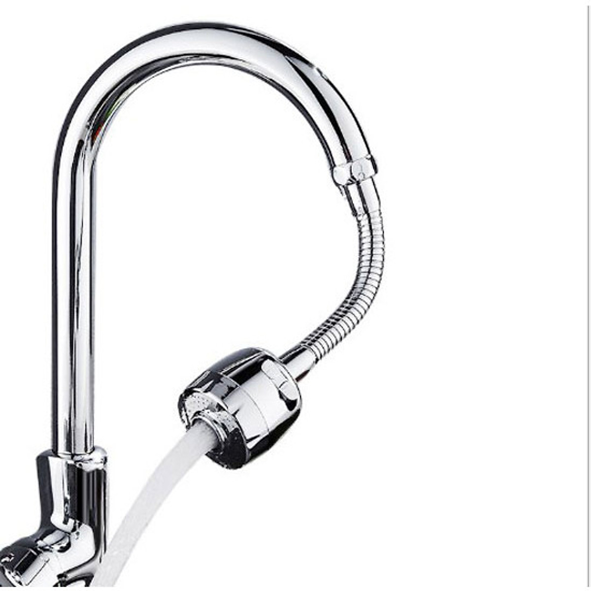 Đầu vòi tăng áp 3 mức độ cho bồn rửa chén ,Chứa các khớp phổ quát, băng nguyên liệu, bộ điều hợp, miếng đệm cao su