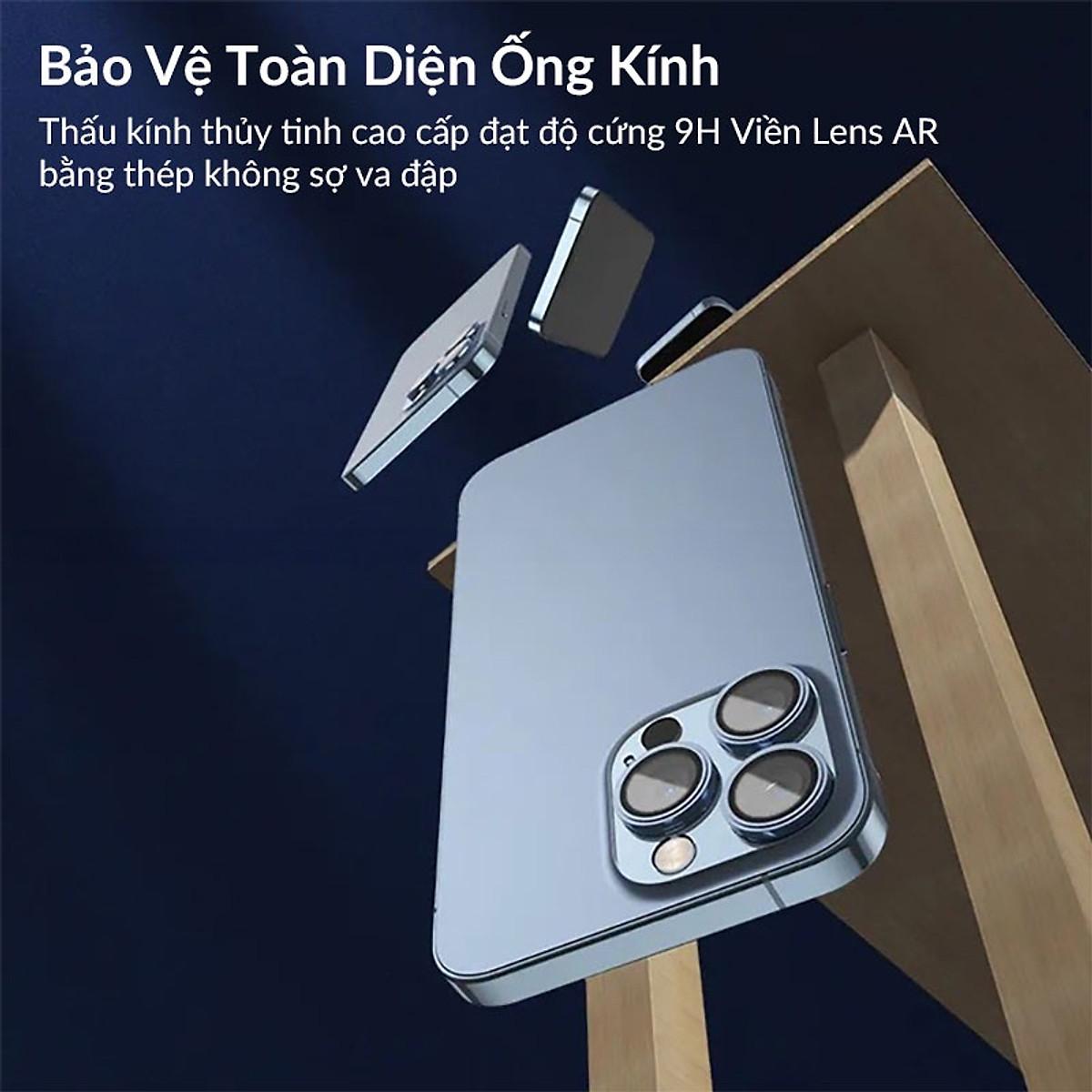 Bộ Lens cường lực Bảo Vệ Camera Trong Suốt dành cho iPhone 16 | 16 Pro | 16 Plus | 16 Pro Max hiệu Kuzoom Có Khung Hỗ Trợ Dán - Hàng chính hãng 