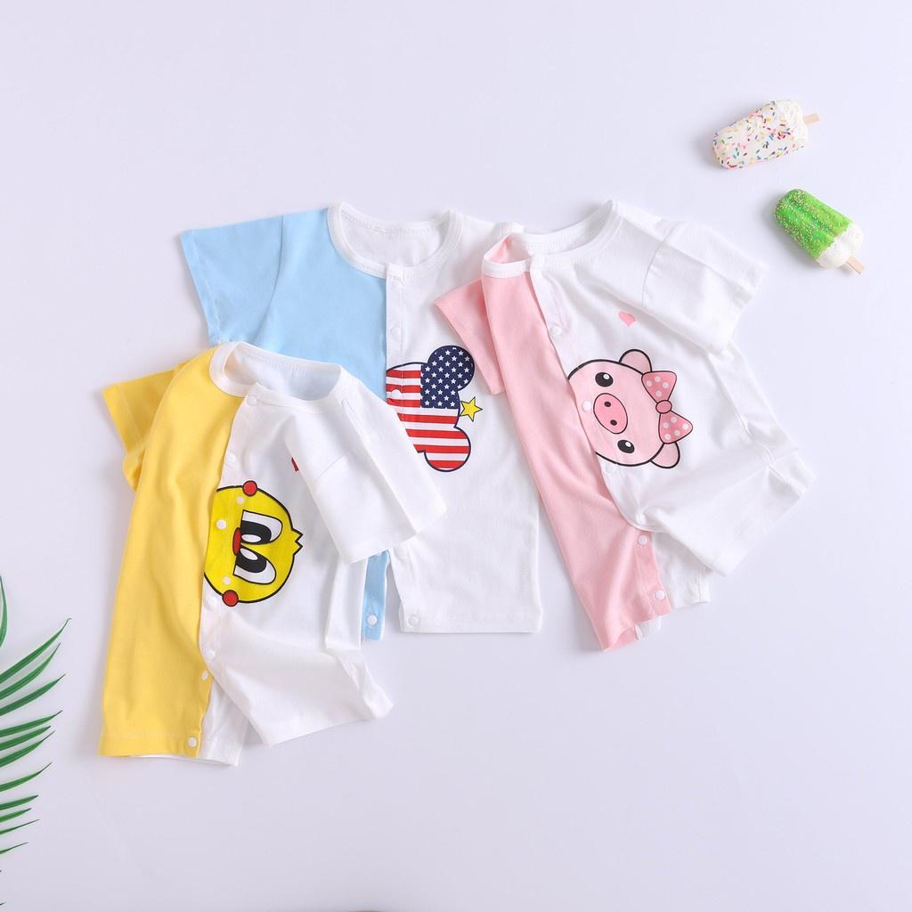 Bộ Body đùi kèm mũ mẫu Bodysuit cho bé trai bé gái chất cotton nhiều màu sắc dễ thương từ 3-12kg