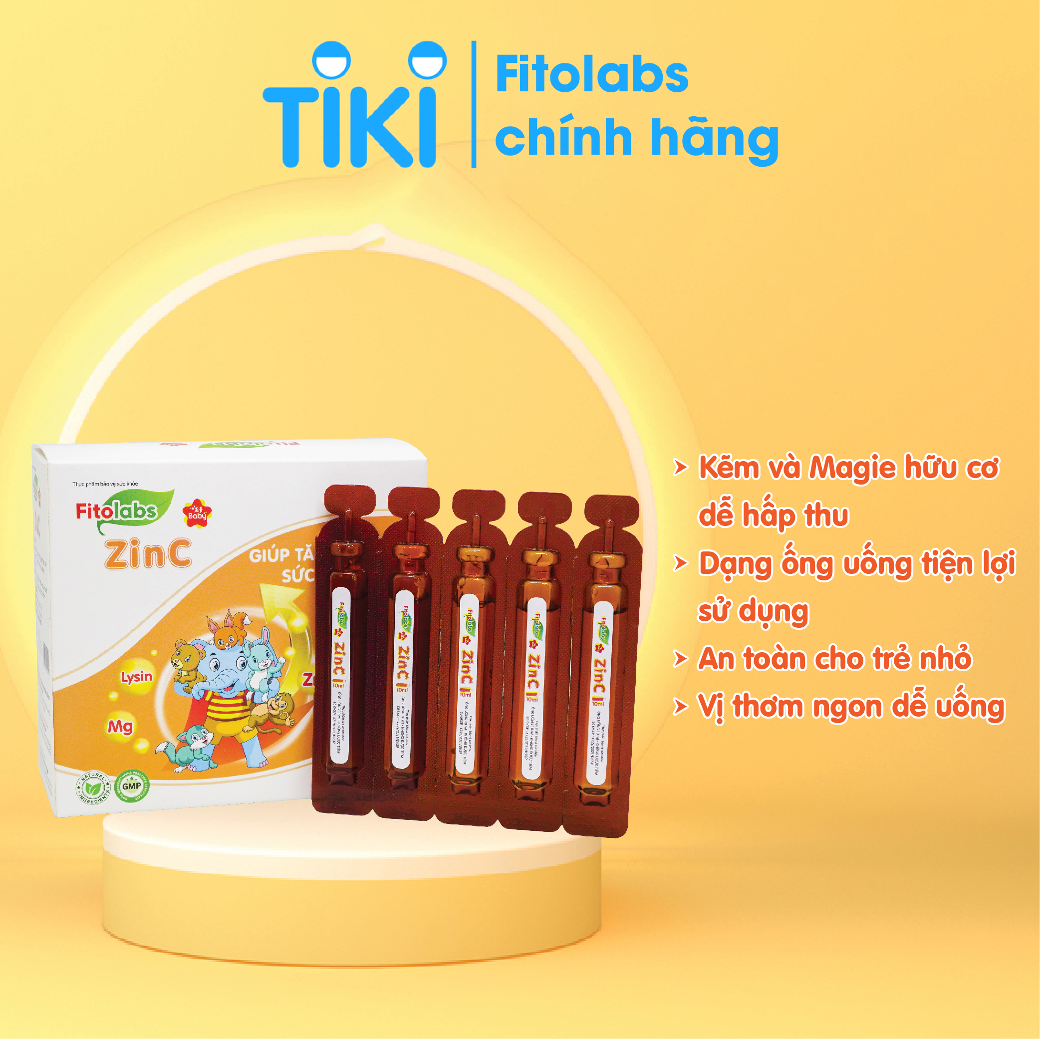 Fitolabs ZinC bổ sung kẽm cho bé giúp tăng sức đề kháng, kích thích ăn ngon miệng, tăng cường hấp thu chất dinh dưỡng