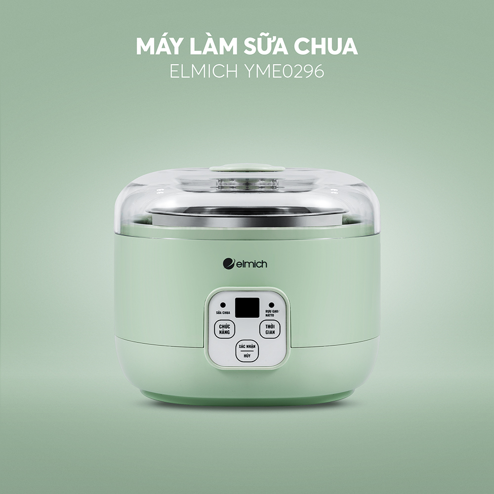 Máy Làm Sữa Chua Elmich YME0296 15W, Hàng Chính Hãng, Cảm Ứng Điện Tử, Nồi Ủ Inox - JoyMall