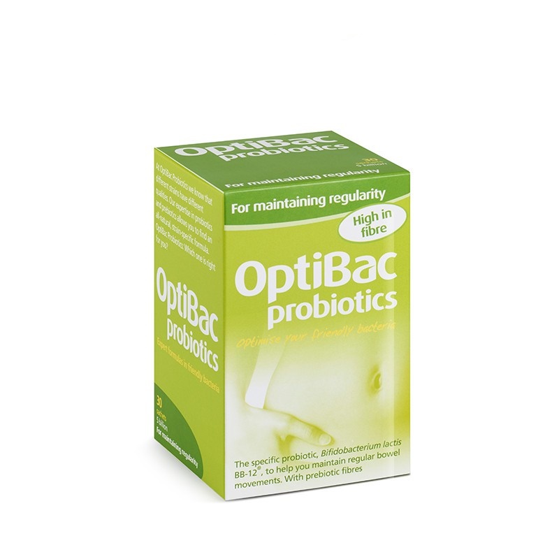 OptiBac Probiotics For Maintaining Regularity - Men vi sinh bổ sung chất xơ hộp 30 gói