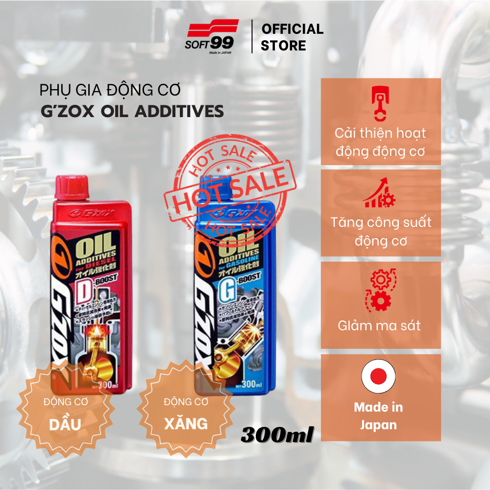 Phụ gia dầu cho động cơ xăng và động cơ diesel Soft99 Oil Additives E-59 E-60 300ml